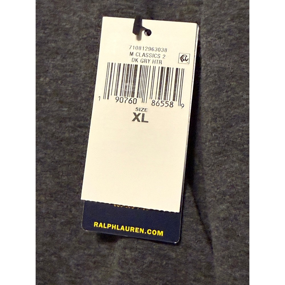 Polo Ralph Lauren Mens Luxury Jersey Quarter-Zip Pullover Dark Grey Heather XL - Picture 5 of 12